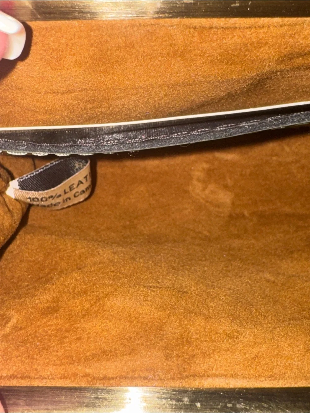 Patricia Nash RARE Cognac Leather Shoulder Bag Floral Accent Metal Clasp Closure